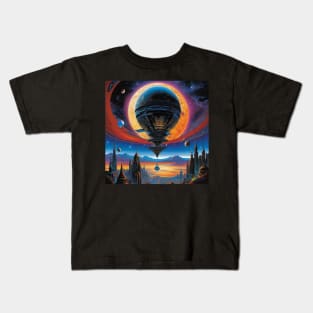 Alien Dreamscape Surreal Sci-Fi Landscapes 4 Kids T-Shirt